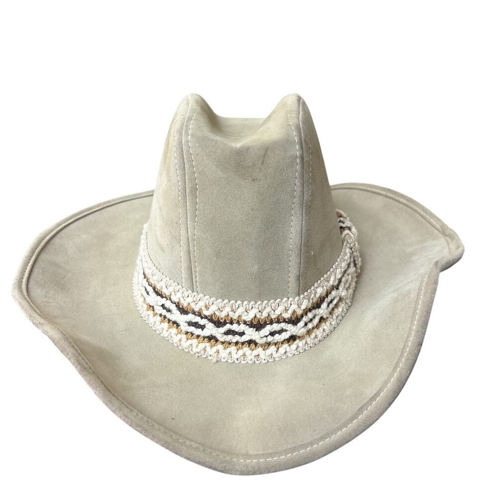 Vintage United Hatters Cap & Millinery Workers Suede Leather Cowboy Hat LARGE